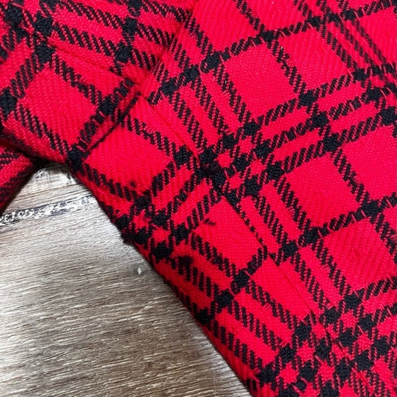 VINTAGE Anne Klein II Wool & Cashmere High Waist Red Plaid Wide Leg Trousers 10 - Picture 10 of 16